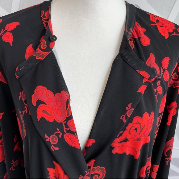 Tory Burch Floral Jersey Dress in Black Mountain Paisley sz L Large - Picture 15 of 16